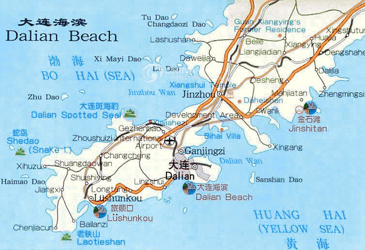 Dalian Beach map