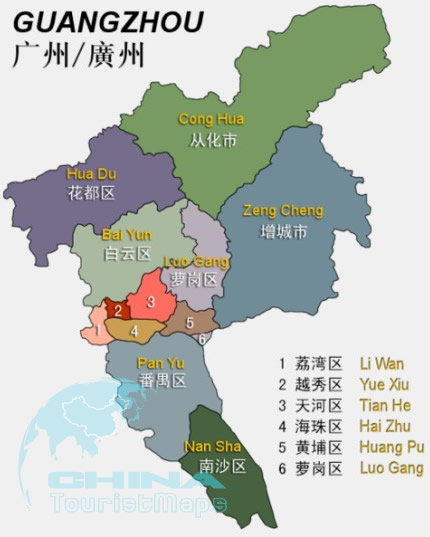 Guangzhou district map