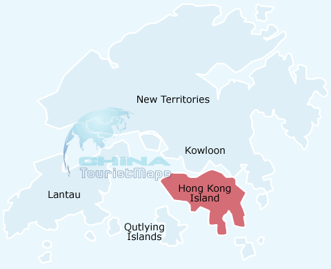 Hongkong islands districts map