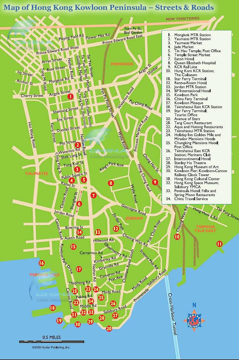 Map of kowloon roads and streets