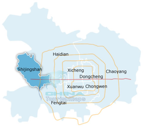 Shijingshan district map