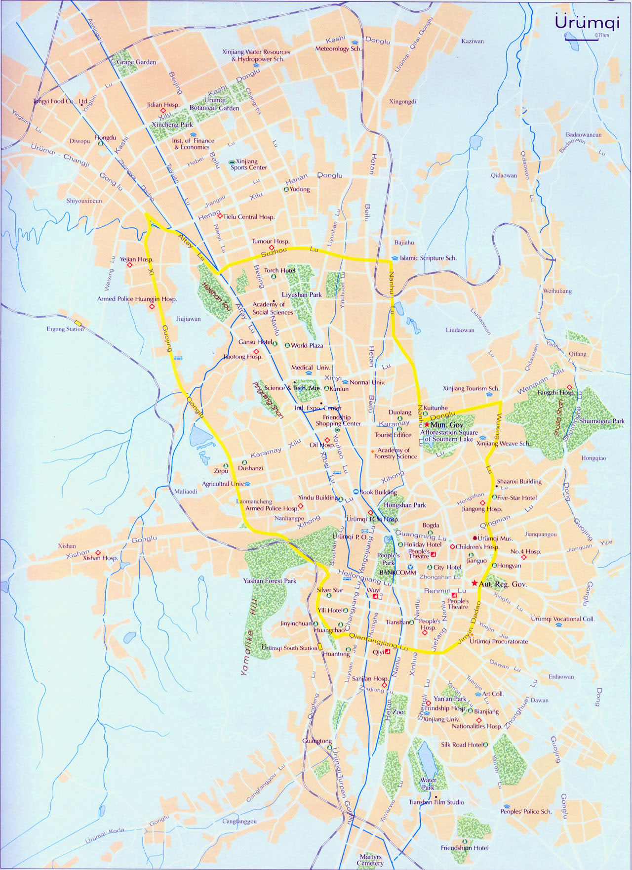 Urumqi city map
