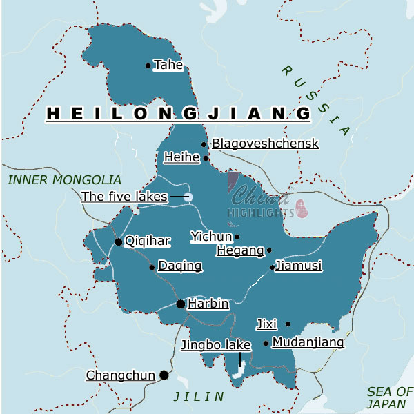 Map of Heilongjiang Province