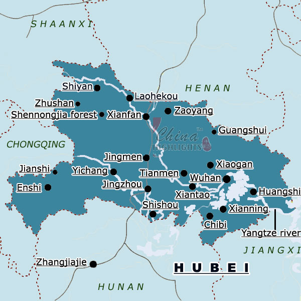 Map of Hubei Province